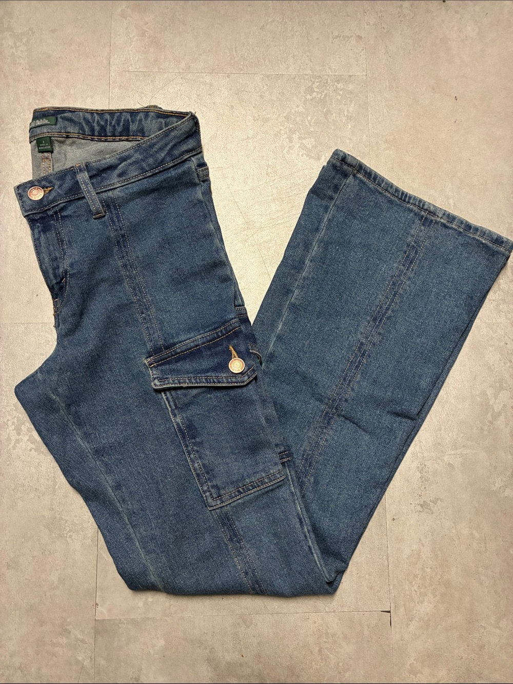 wild fable Dark Blue Flare Cargo Jeans